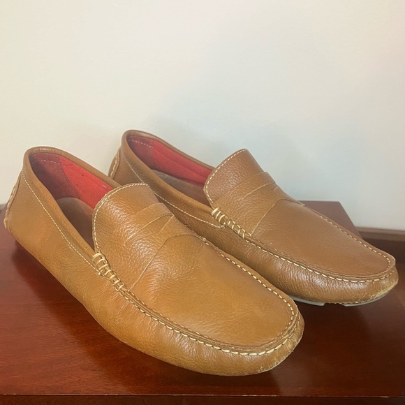 DONALD J PLINER Varran Leather Loafer Slip On Driving Shoes 11M Brown Cognac - Picture 2 of 8